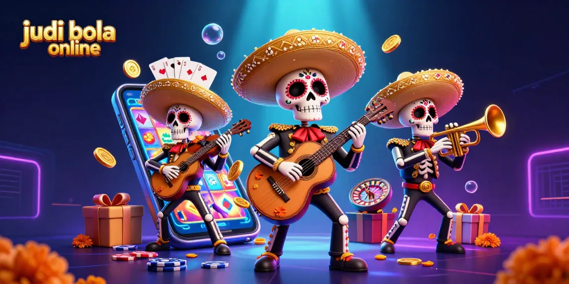 Engage in judi bola online with exciting 3D illustrations of vibrant mariachi characters.