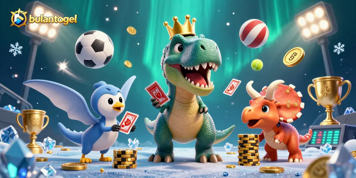 Menang besar dengan bulantogel sambil bermain kartu, T-Rex lucu dan teman-temannya bersenang-senang di kasino.