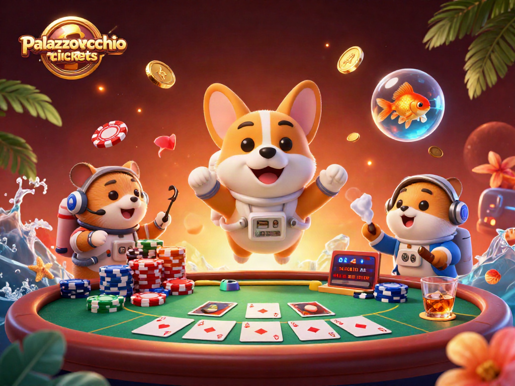 Menangkan pengalaman bermain di palazzovecchiotickets dengan corgi astronot dan elemen kasino mengapung.