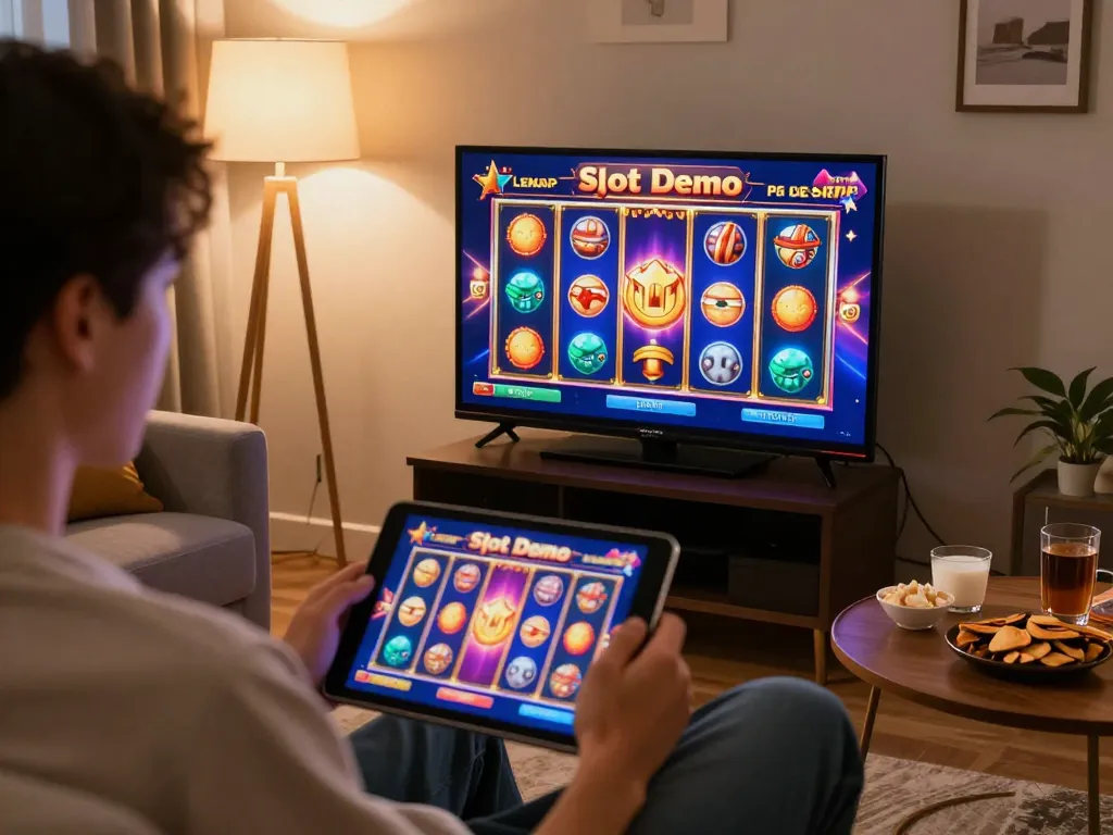 Terlibat dalam Slot Demo PG Soft Lengkap di tablet dalam suasana rumah yang nyaman.
