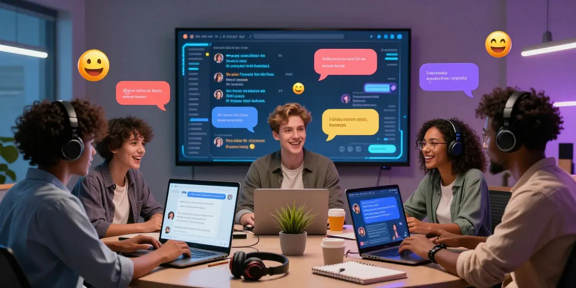 Stimulating ai spicy chat interaction in a modern digital environment with diverse individuals and vibrant visuals.