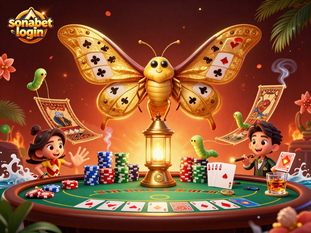 Experience the thrilling sonabet login with a captivating 3D casino scene and vibrant characters.