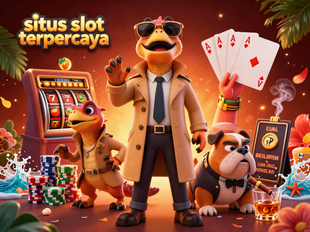 Gambarkan permainan di situs slot terpercaya dengan simbol buah dan jackpot yang menarik.