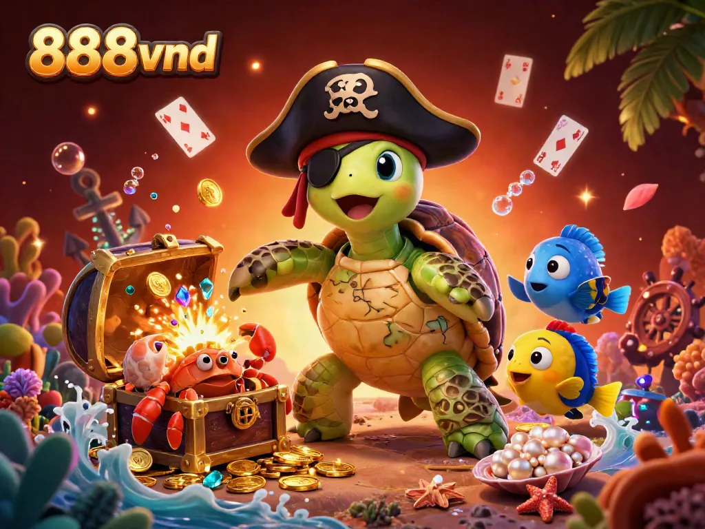 Experience the thrill of winning with 888vnd playing colorful games amidst sunken treasures.