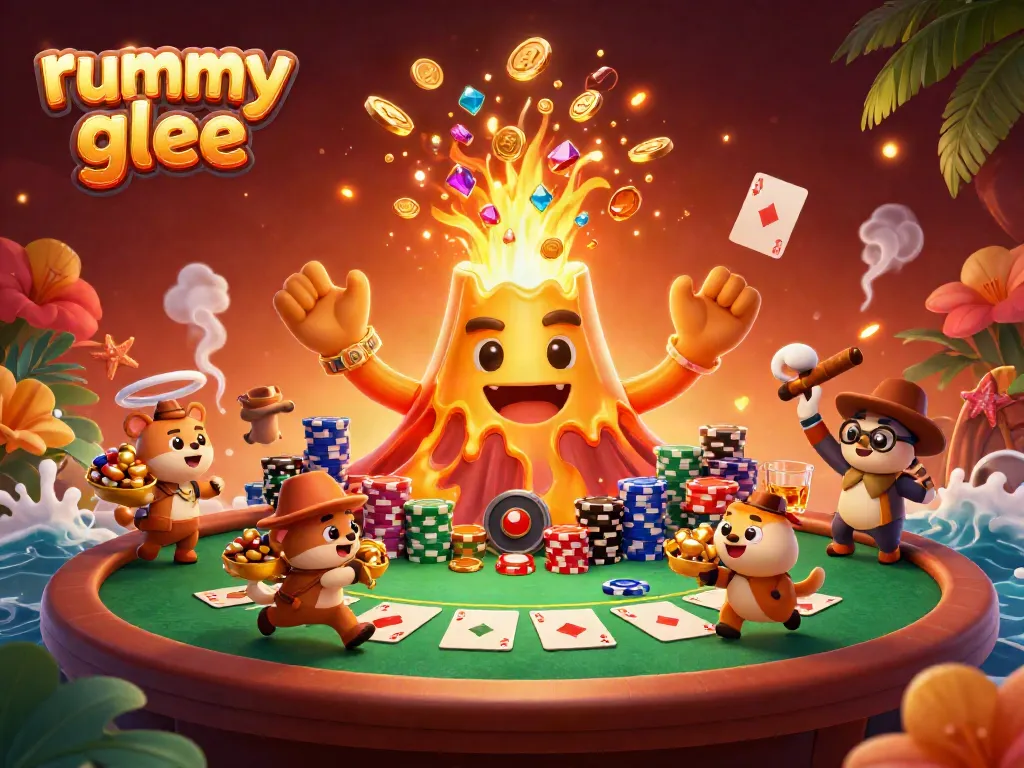 Rummy Glee menawarkan pengalaman bermain yang menakjubkan dengan pemain meraih harta karun!