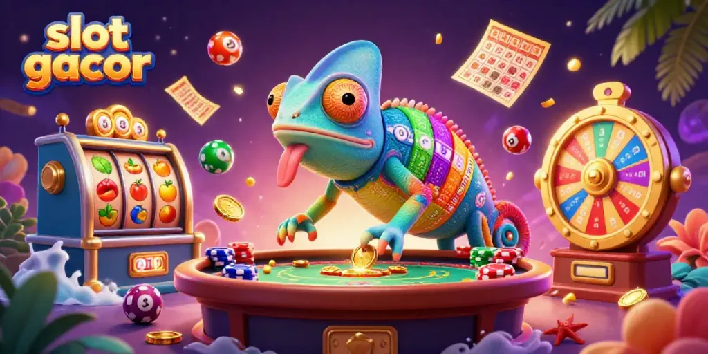 Engage in thrilling gameplay at slot gacor with vibrant characters and dynamic casino elements.