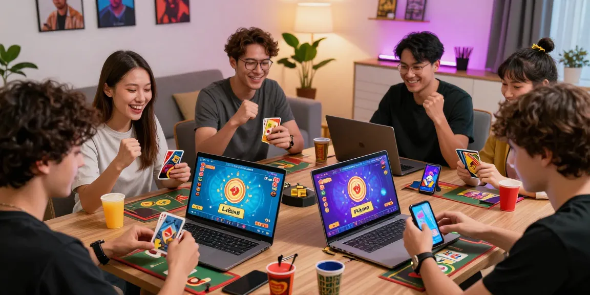 Players enjoying online card games at home, highlighting gamebaidoithuong.is experience.
