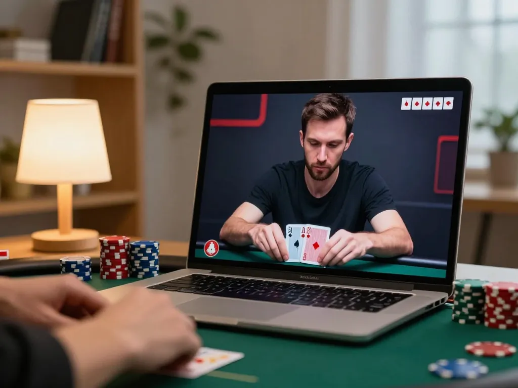 Players strategizing over GO88 poker game with focused expressions and stacked chips.