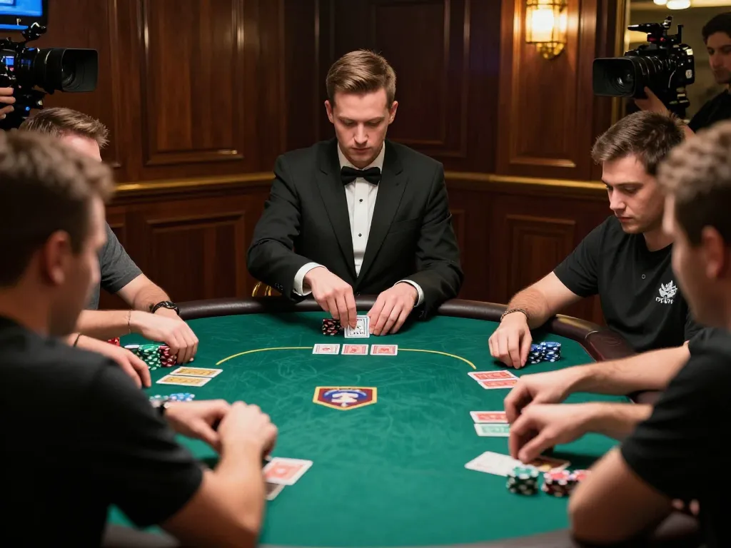 Players competing in a high-stakes poker game at af88 casino, engaging with cards and chips strategically.