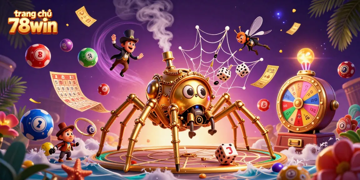 Engage with the vibrant world of trang chủ 78win, where golden chains, lucky lottery balls, and whimsical characters collide.