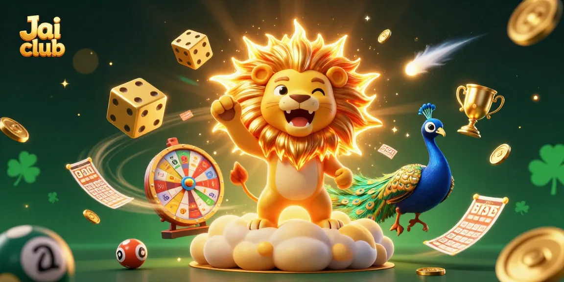 Spin the reels with Jai Club in this vibrant illustration of exciting lottery gaming!