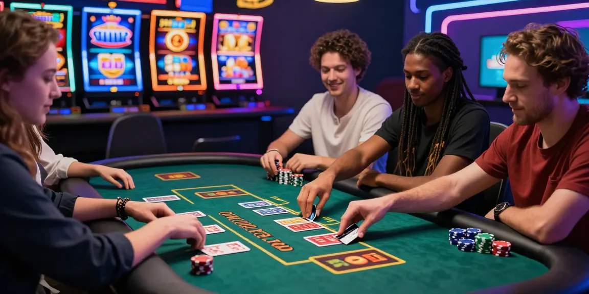 Exciting moment at credit card casinos UK with players at digital tables during live dealer games, showcasing vibrant graphics and thrilling gaming experience.