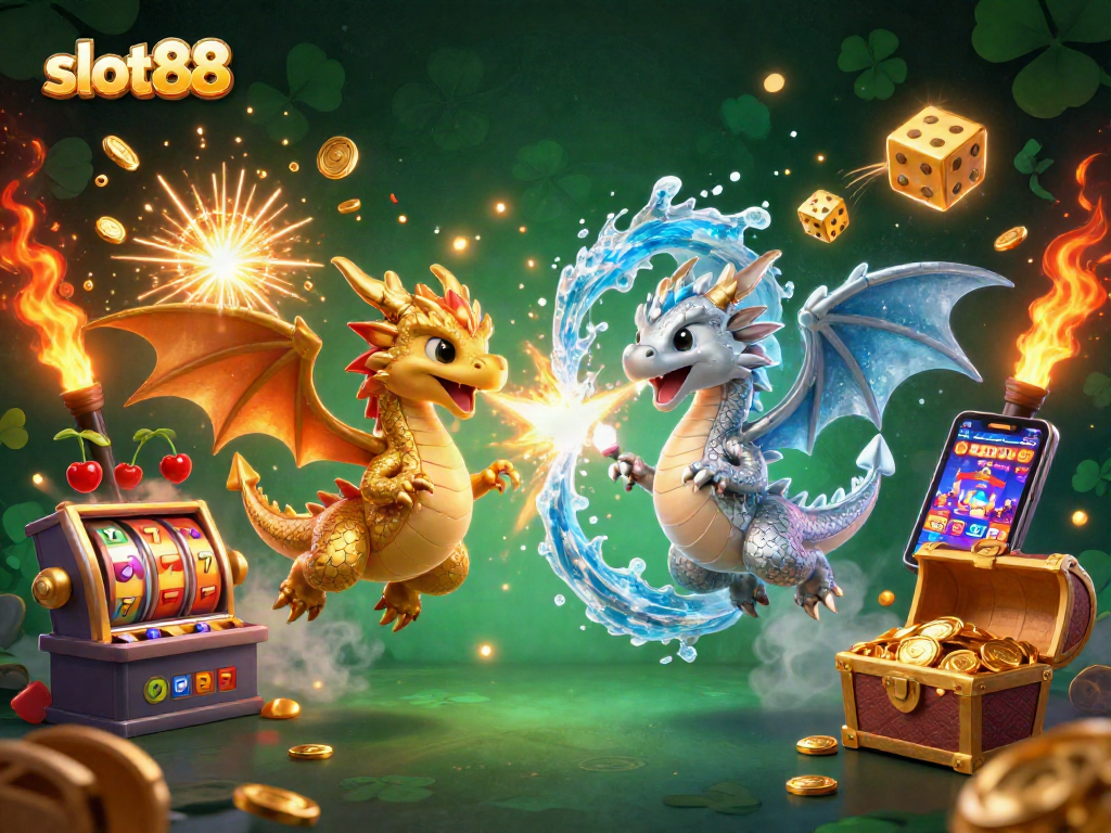 Engage with the thrilling slot88 experience featuring dynamic casino elements and dragons.