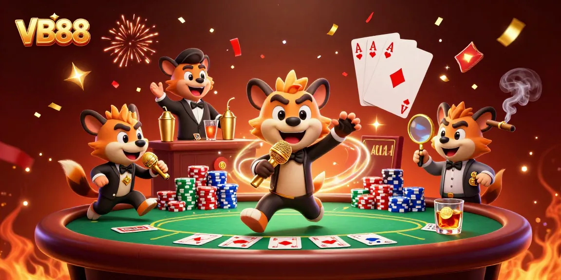 Enjoying the thrilling atmosphere at the VB88 comedy casino with hyenas entertaining guests.