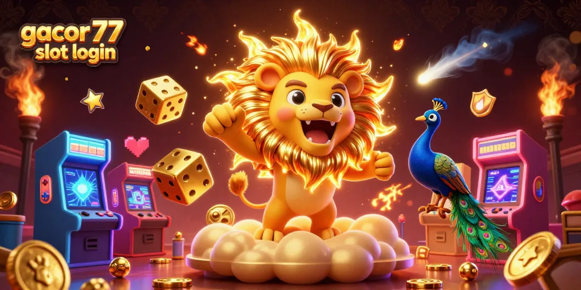 Masuki dunia gacor 77 slot login dengan simbol keberuntungan, dadu emas, dan suasana kasino yang spektakuler.