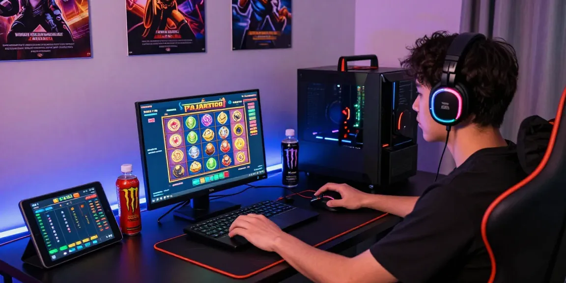 Pajaktoto daftar online gaming interface with engaging slot game experience in a modern home setup.