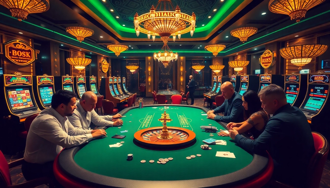 bro138 gaming experience with vibrant casino scene and poker table action.