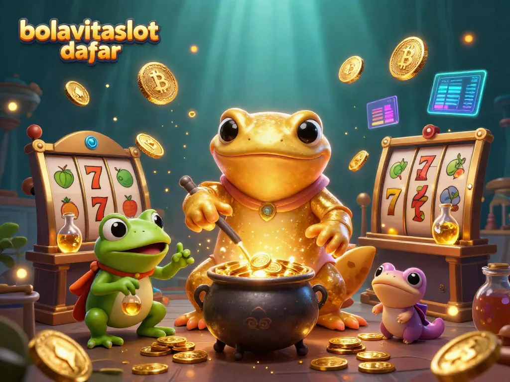Experience the thrill of bolavitaslot daftar with a golden salamander alchemist in a vivid online casino scene.