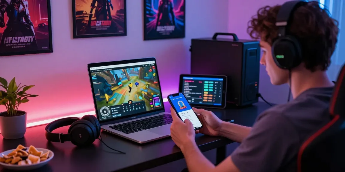 Engaging user logging into Slot7000 app in a modern gaming setup with vibrant decor.
