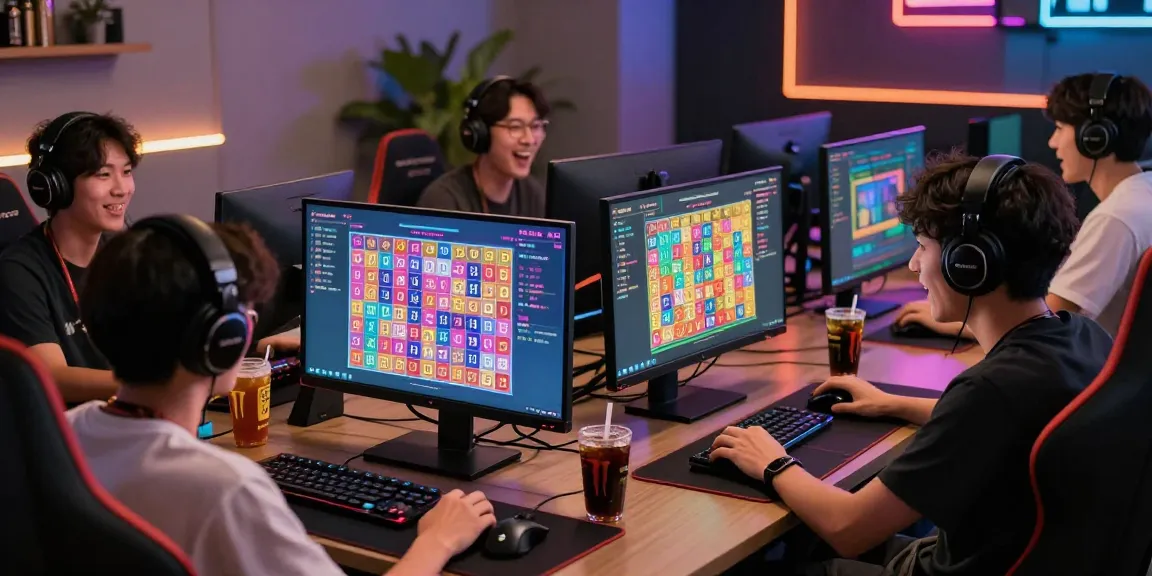 Togel players engaged in an exciting online gaming experience with vibrant digital displays, highlighting interaction and anticipation.