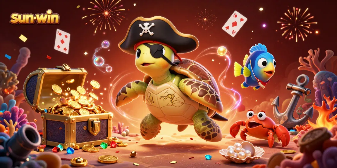 Engage with thrilling casino adventures at sun-win with a playful turtle and friends amidst spectacular underwater treasures.