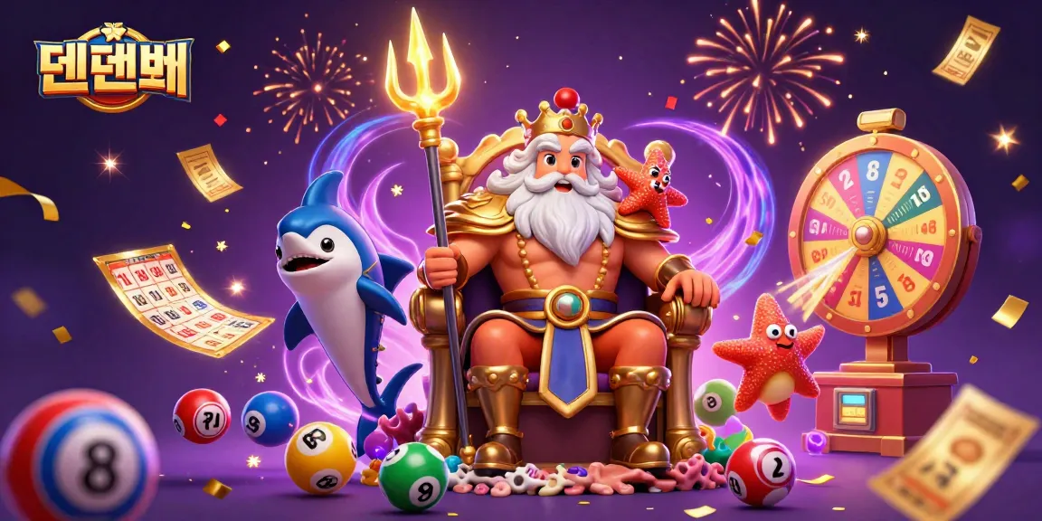 Engaging scene showcasing 텐텐벳's exciting gaming realm with vibrant characters and dynamic elements including lottery balls and bingo