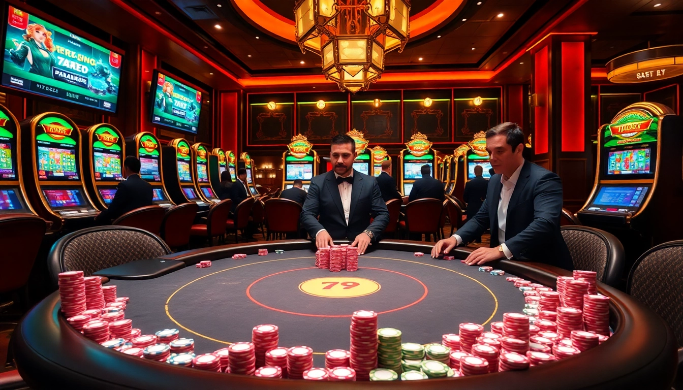 Experience excitement at 79king's luxurious poker table with vibrant chips and thrilling action.