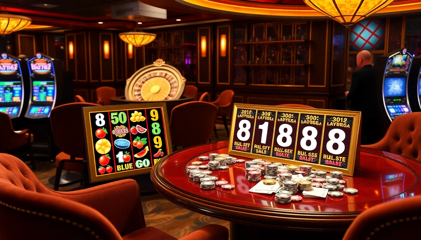 Experience the excitement of Bro138 with vibrant slot machines and luxurious casino ambiance.
