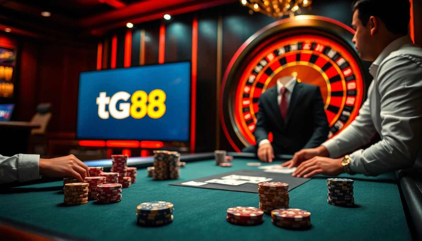 Tg88 sale poker chips and cards on a luxurious casino table highlighting strategic gameplay.