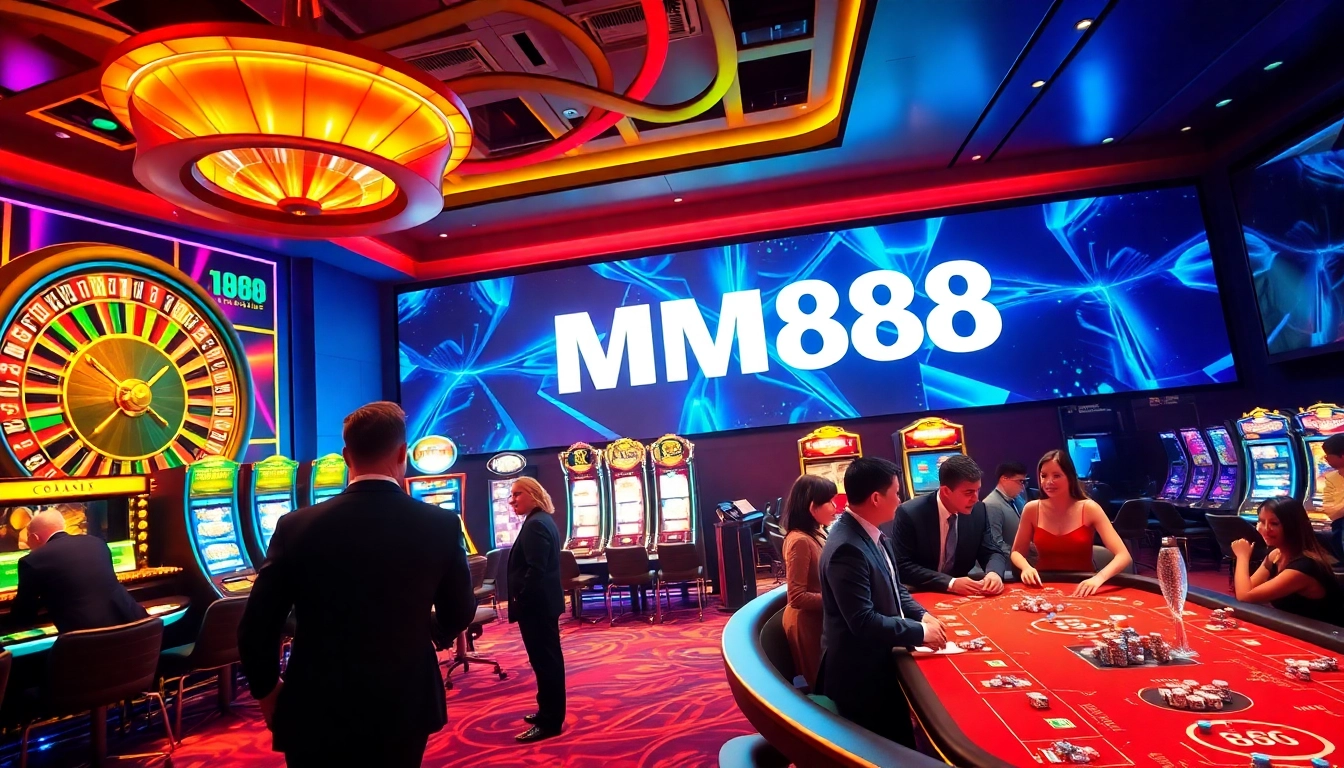 Players celebrating wins with excitement at MM888 casino gaming tables.